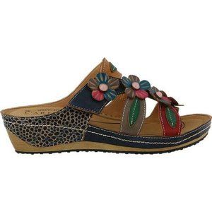 L'Artiste Spring Step Pixie Leather Slide Sandals